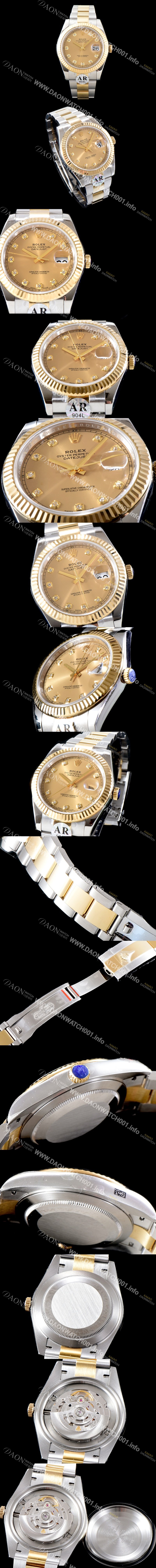 레플리카 [로렉스] 남성용 최신버전 데이져스트 41MM 오이스터 링크 3열