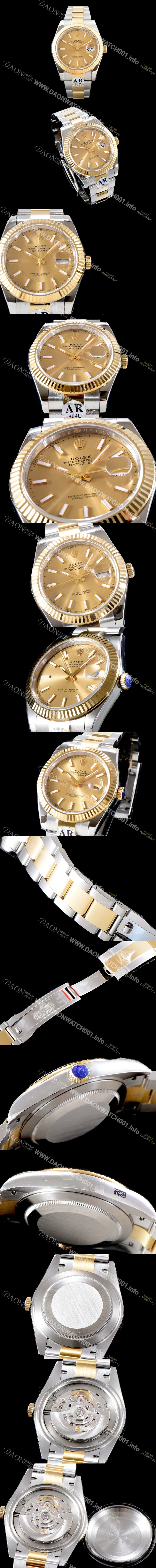 레플리카 [로렉스] 남성용 최신버전 데이져스트 41MM 오이스터 링크 3열