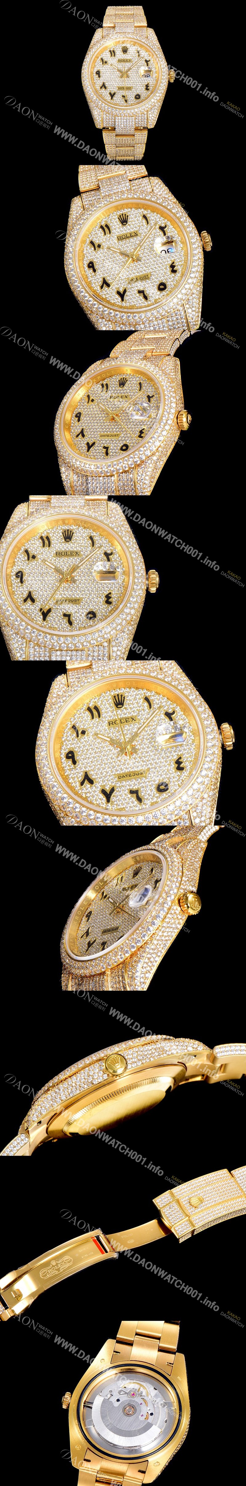 레플리카 [로렉스]남성용 1:1수제공정 제작 데이져스트 41mm 다이아몬드 18K 옐루골드 904L 오토매틱 보석다이얼 ROL19101