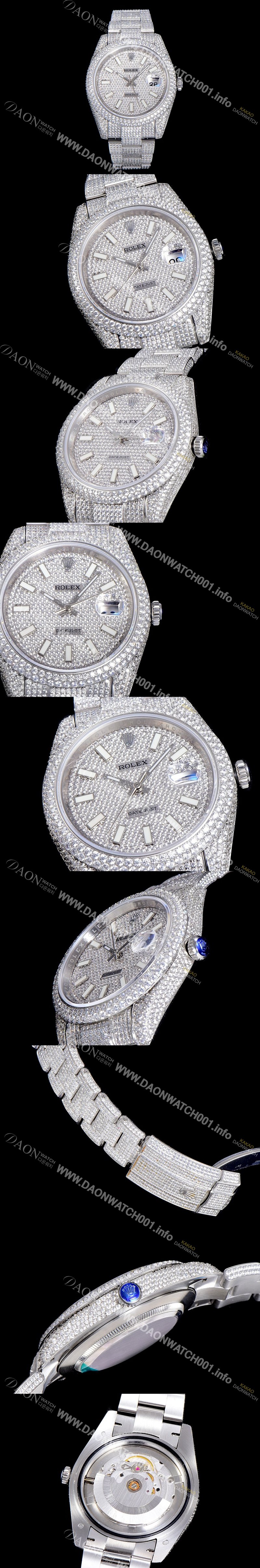 레플리카 [로렉스]남성용 1:1수제공정 제작！！ 데이져스트 41mm 다이아몬드 904L 오토매틱 보석다이얼 ROL58342
