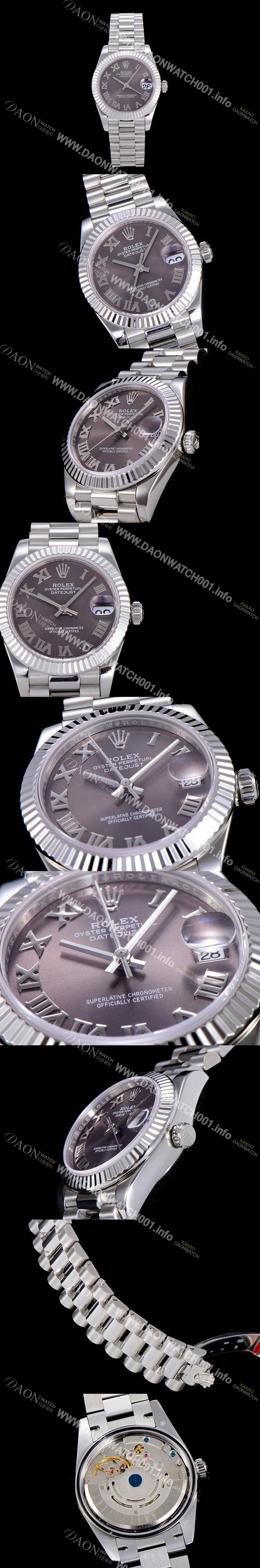 레플리카 [로렉스]여성용 레이디 데이져스트 31mm 오토매틱 그레이다이얼 ROL92375