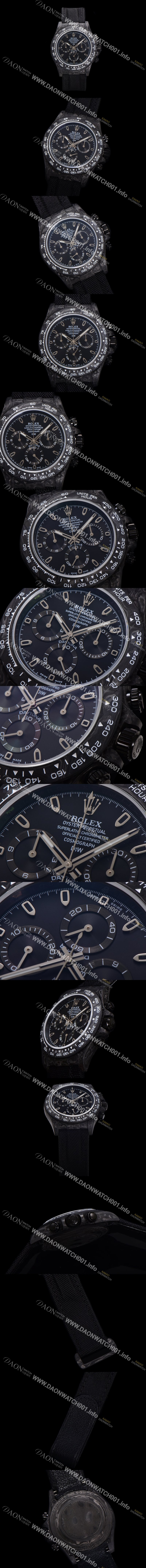 레플리카 [로렉스]남성용 데이토나 DIW 포지드카본 커스텀 40mm 크로노그래프 오토매틱 Cal.4130 무브먼트 블랙 다이얼 ROL11355