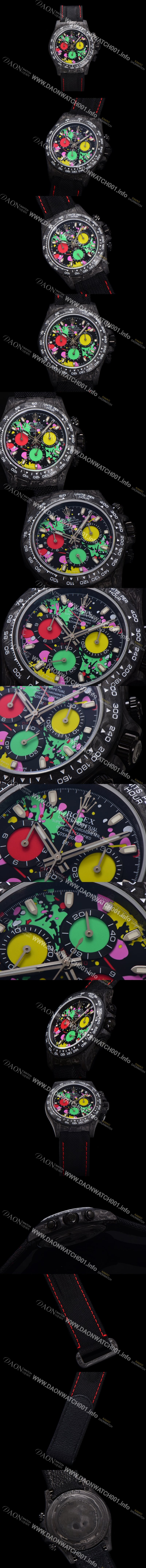 레플리카 [로렉스]남성용 데이토나 DIW 포지드카본 커스텀 40미리 크로노그래프 오토매틱 Cal.4130 무브먼트 블랙 다이얼 ROL68871