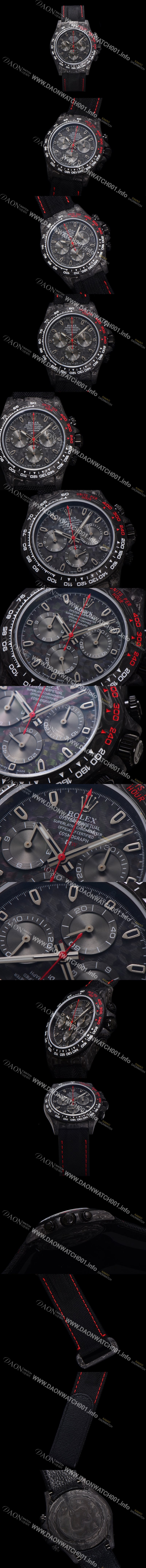 레플리카 [로렉스]남성용 데이토나 DIW 포지드카본 커스텀 40미리 크로노그래프 오토매틱 Cal.4130 무브먼트 블랙 다이얼 ROL48745