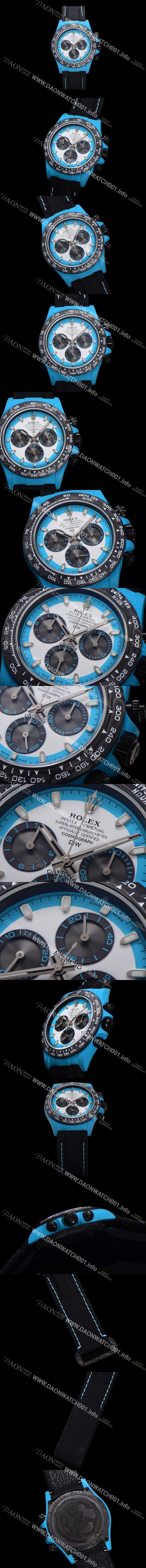 레플리카 [로렉스]남성용 데이토나 DIW 포지드카본 커스텀 40미리 크로노그래프 오토매틱 Cal.4130 무브먼트 화이트 다이얼 ROL80330