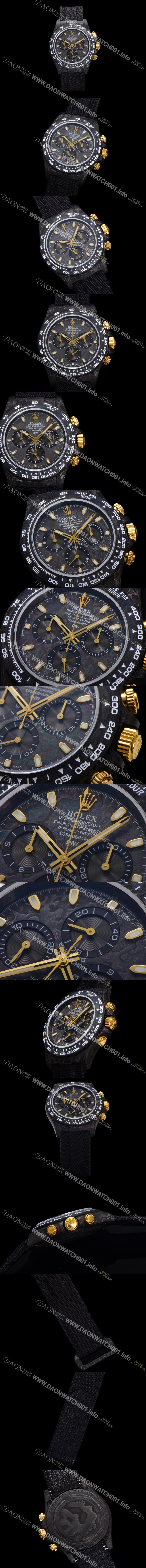 레플리카 [로렉스]남성용 데이토나 DIW 포지드카본 커스텀 40미리 크로노그래프 오토매틱 Cal.4130 무브먼트 블랙다이얼 ROL74772