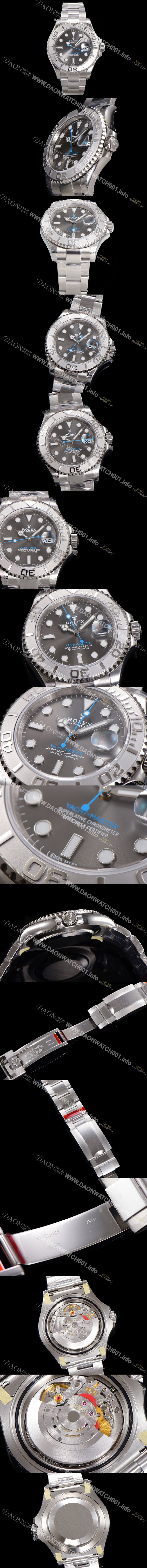 레플리카 [로렉스]남성용 요트마스터 m116622 40미리 Cal.3135 오토매틱 무브먼트 그레이 다이얼 ROL43930