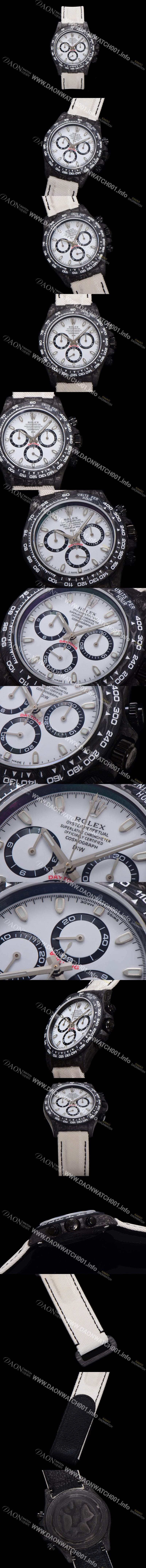 레플리카 [로렉스] 남성용 데이토나 DIW 포지드카본 커스텀 40미리 크로노그래프 오토매틱 Cal.4130 무브먼트 화이트 다이얼 ROL79459
