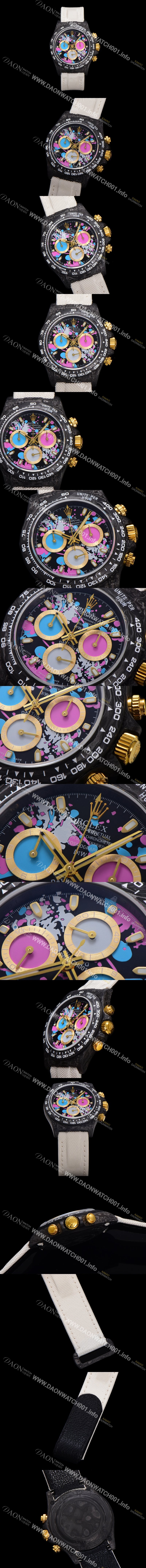 레플리카 [로렉스] 남성용 데이토나 DIW 포지드카본 커스텀 40미리 크로노그래프 오토매틱 Cal.4130 무브먼트 블랙 다이얼 ROL79468