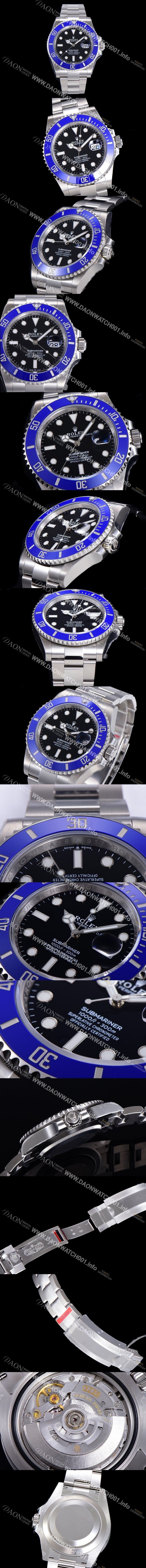 레플리카 [로렉스] 남성용 신상/업데이트 서브마리너 오토매틱 Cal.3235 40미리 메탈줄 세라믹 제질 블랙다이얼 ROL79567