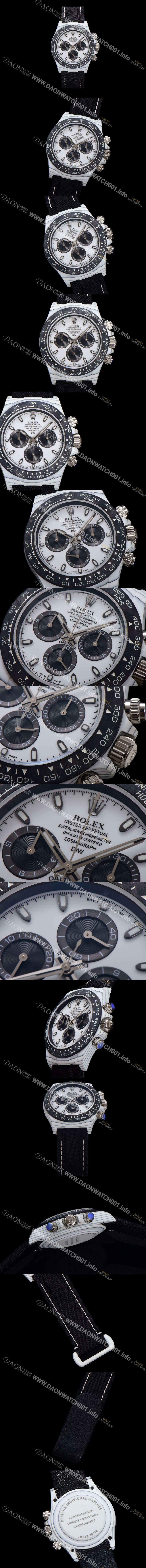 레플리카 [로렉스] 남성용 데이토나 DIW 포지드카본 커스텀 40미리 크로노그래프 오토매틱 Cal.4130 무브먼트 화이트 다이얼 ROL79643