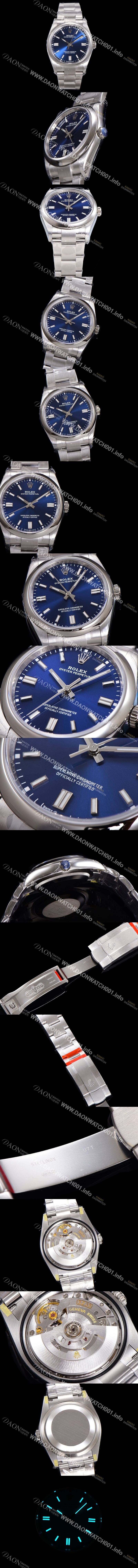 레플리카 [로렉스] 남성용 904스틸 오이스터 퍼페추얼 m126000 오토매틱 칼리버 3230타입 36미리 메탈시계 다크블루다이얼 ROL79897