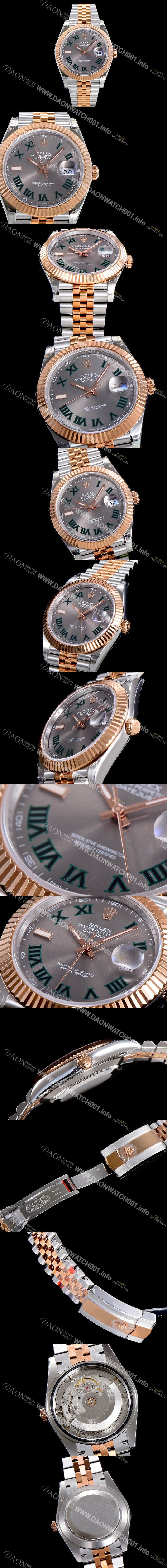 레플리카 [로렉스] 남성용 데이저스트 오토매틱 아시안2836-2/3235타입 41미리 18K옐루골드 투톤콤비 그레이다이얼rol42153