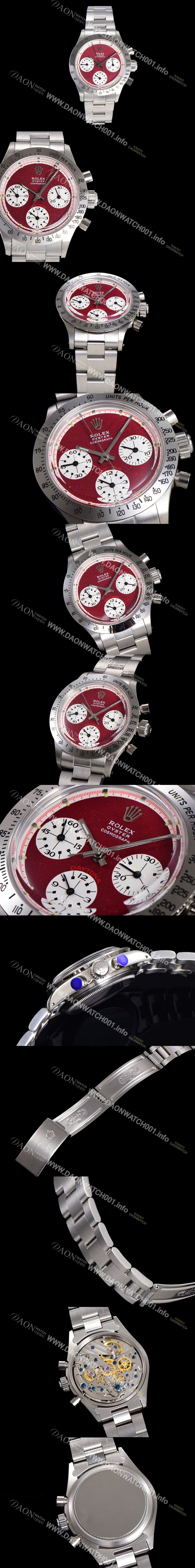 레플리카 [로렉스] 남성용 1965년 모델 클래식  코스모그래프 데이토나  Ref.6239 수동감기/기계식 37mm 스크류 다운 푸셔 메탈줄 브라운다이얼 rol2113