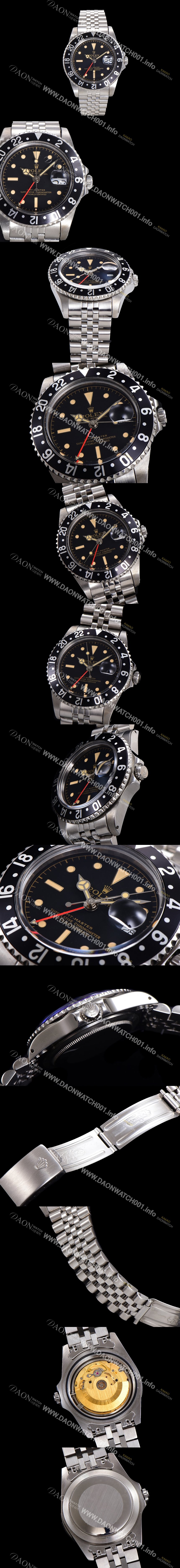 레플리카 [로렉스] 남성용 지엠티-마스터 클래식 모델 Ref.16700 오토매틱 E2836-2 타입 40mm 메탈줄 블랙다이얼 rol1593