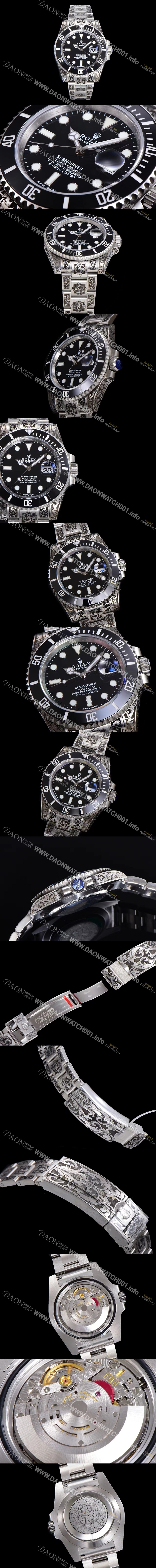 레플리카 [로렉스] 남성용 서브마리너 오토매틱 Cal.3135 타입 40mm 904L메탈+무늬 블랙다이얼  rol9151