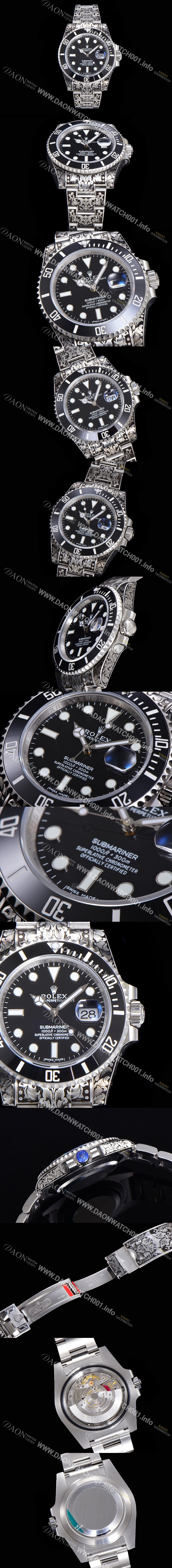 레플리카 [로렉스] 남성용 서브마리너 오토매틱 Cal.3135 타입 40mm 904L메탈+무늬 블랙다이얼 rol3259