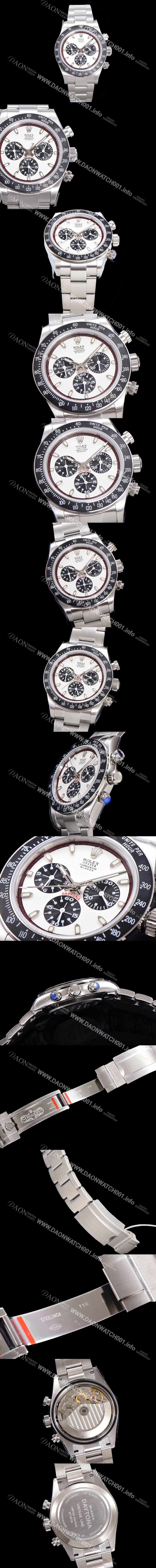 레플리카 [로렉스] 남성용 데이토나 6263 오토매틱 크로노그래프 ETA 7750-2 타입 40mm 메탈줄 화이트다이얼  rol8294