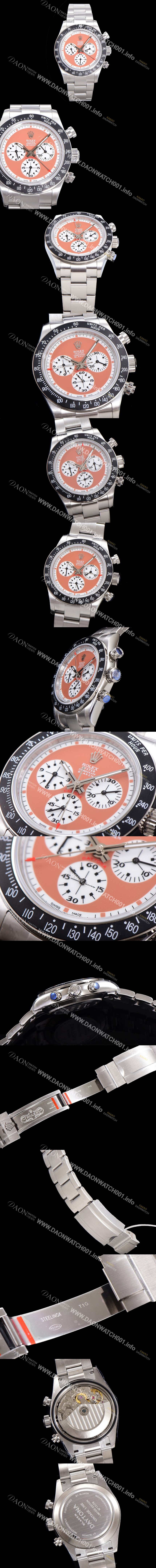 레플리카 [로렉스] 남성용 데이토나 6263 오토매틱 크로노그래프 ETA 7750-2 타입 40mm 메탈줄 래드다이얼  rol0896