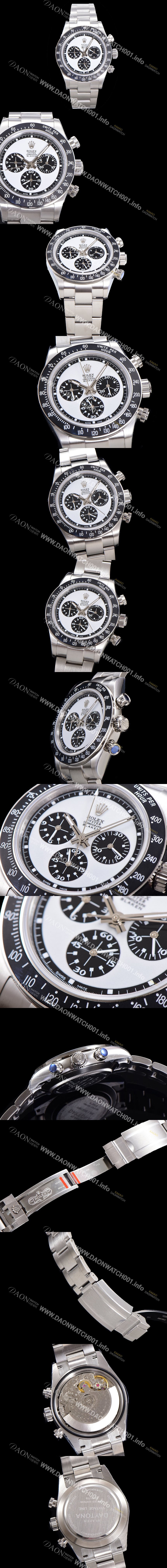 레플리카 [로렉스] 남성용 데이토나 6263 오토매틱 크로노그래프 ETA 7750-2 타입 40mm 메탈줄 화이트다이얼  rol6488