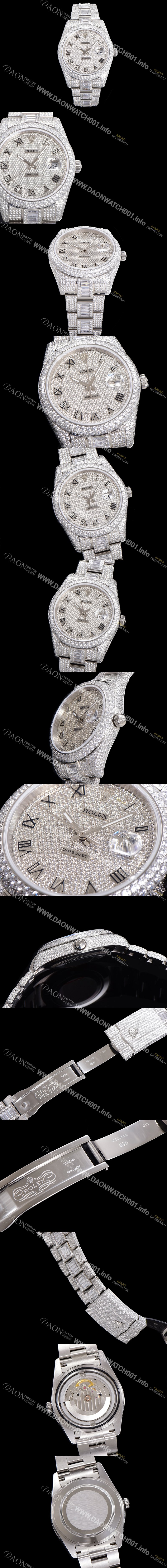 레플리카 [로렉스] 남성용 수제공정형 다이아 튜닝 데이져스트 오토매틱 ETA 2824-2 41mm 보석다이얼 rol69264