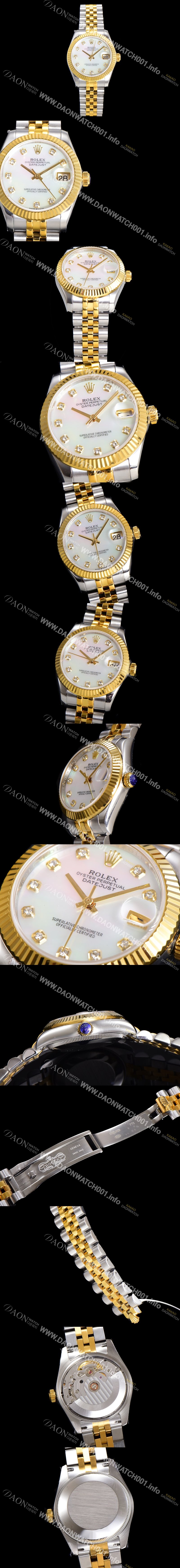 레플리카 [로렉스] 여성용 데이져스트 오이스터 31mm 레이디 오토매틱  18K 옐루골드 투톤콤비 5열 브레이슬릿 메탈줄 자게다이얼 rol60473