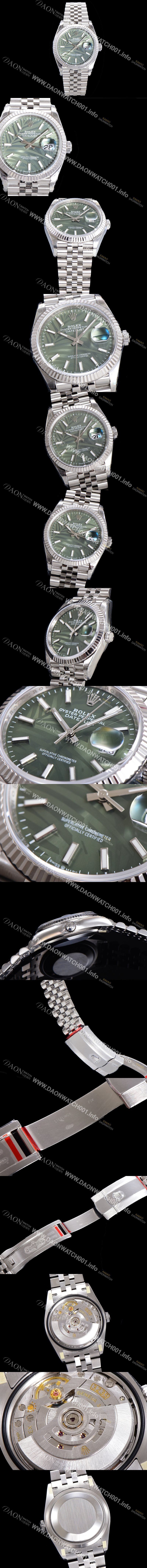 레플리카 [로렉스] 남성용 904L스틸!! 2023신형 데이저스트 36mm II m126234-0047 올리브 그린 다이얼 스틸 브레이슬릿 신형 Cal.3235 오토매틱 무브먼트 ROL16110