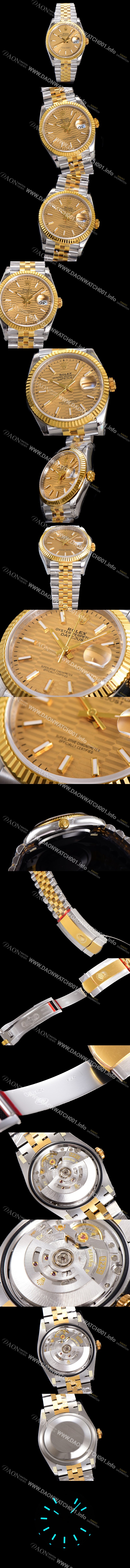 레플리카 [로렉스] 남성용 904L스틸!! 2023신형 데이져스트 36mm II M126233-0039 !! 18K 옐로골드 골드다이얼 브레이슬릿 신형 Cal.3235 오토매틱 무브먼트 ROL29321
