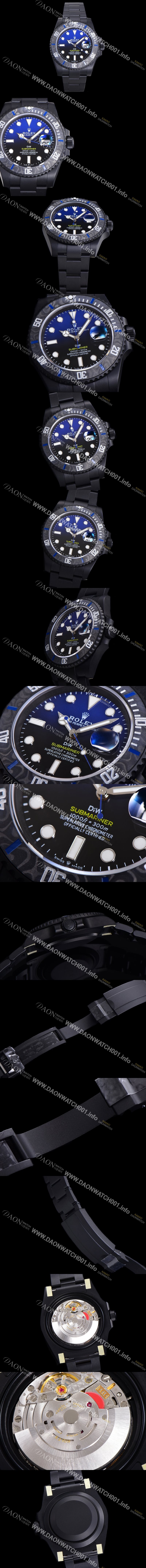 레플리카 [로렉스] 남성용 904L스틸!! 서브마리너 40mm 카본베젤 오토매틱 Cal.3135 블루 블랙 콜라보 다이얼 rol49208