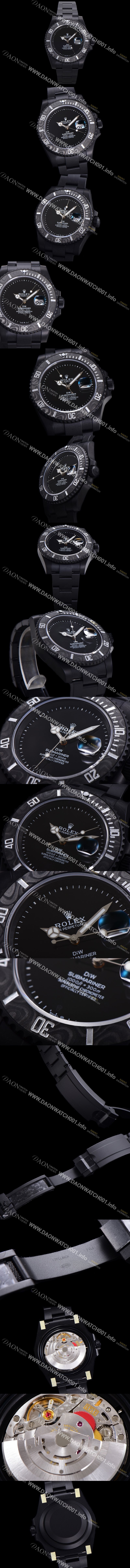 레플리카 [로렉스] 남성용 904L스틸!! 서브마리너 40mm 카본베젤 오토매틱 Cal.3135 블랙 다이얼 rol49212