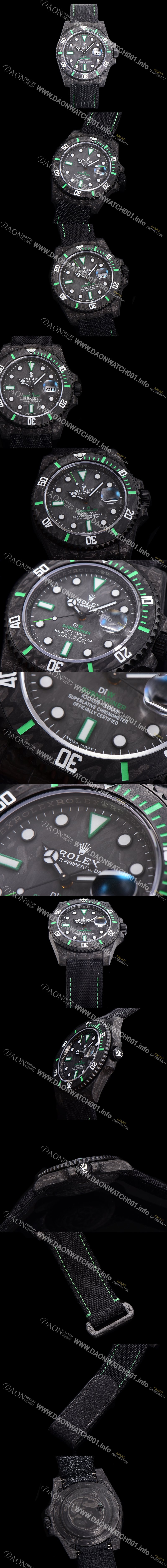 레플리카 [로렉스] 남성용 서브마리너 41mm 포지드카본 오토매틱 Cal.3135 블랙 다이얼 rol49217