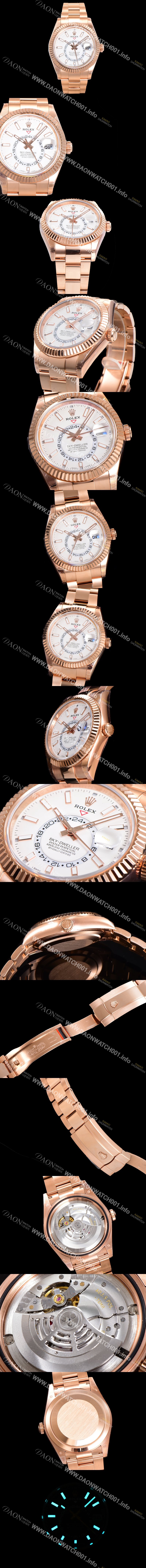 레플리카  [로렉스] 남성용 스카이더웰러 오이스터 퍼페츄얼 오토매틱 Cal.9001타입 42미리 18K 로즈골드 화이트 다이얼 rol5293