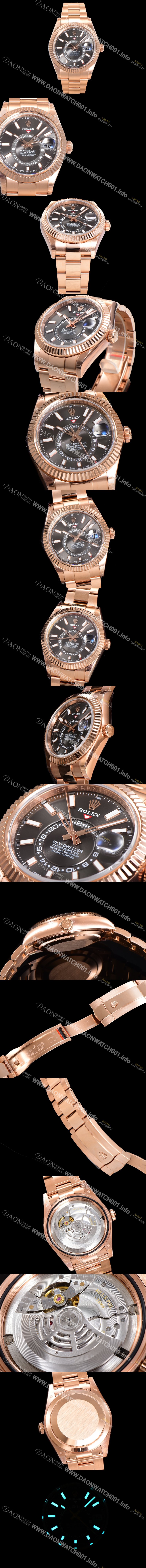 레플리카  [로렉스] 남성용 스카이더웰러 오이스터 퍼페츄얼 오토매틱 Cal.9001타입 42미리 18K 로즈골드 그레이 다이얼 rol5295