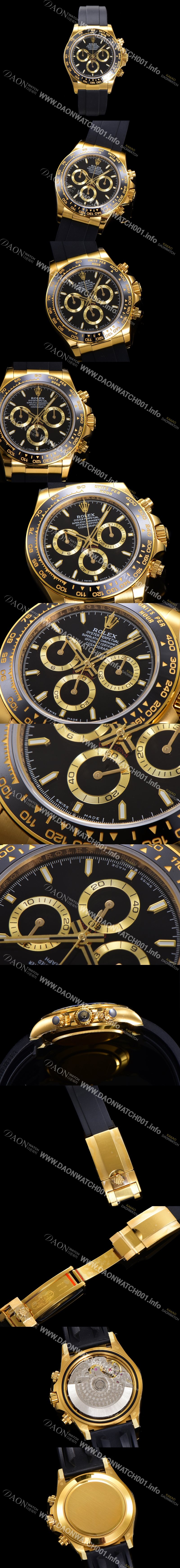 레플리카 [로렉스] 남성용 코스모그래프 데이토나 m126518ln-0008 세라믹 베젤 18K 옐로우골드 40mm 크로노그래프 7750 오토매틱 무브먼트 블랙 다이얼 rol5330