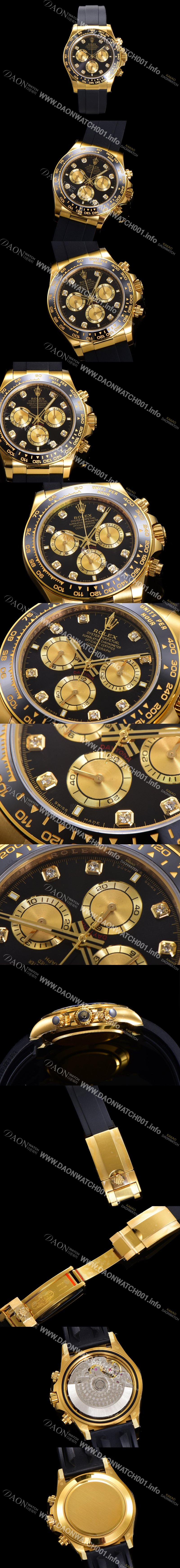 레플리카 [로렉스] 남성용 코스모그래프 데이토나 m126518ln-0005 세라믹 베젤 18K 옐로우골드 40mm 크로노그래프 7750 오토매틱 무브먼트 블랙 다이얼 rol5331