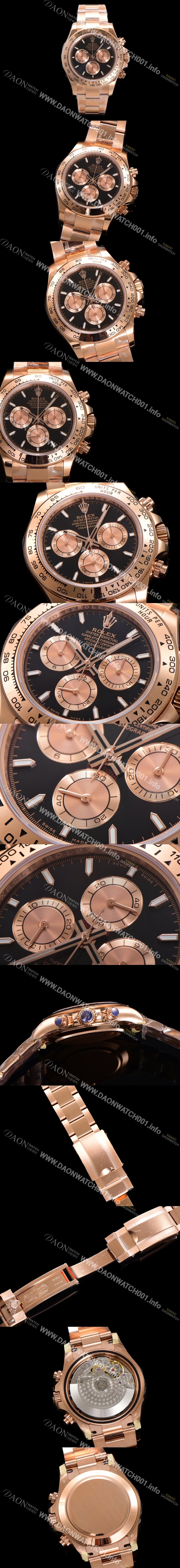 레플리카 [로렉스] 남성용 코스모그래프 데이토나 m126505-0001 18K 로즈골드 40mm 크로노그래프 7750 오토매틱 무브먼트 블랙 다이얼 rol5336