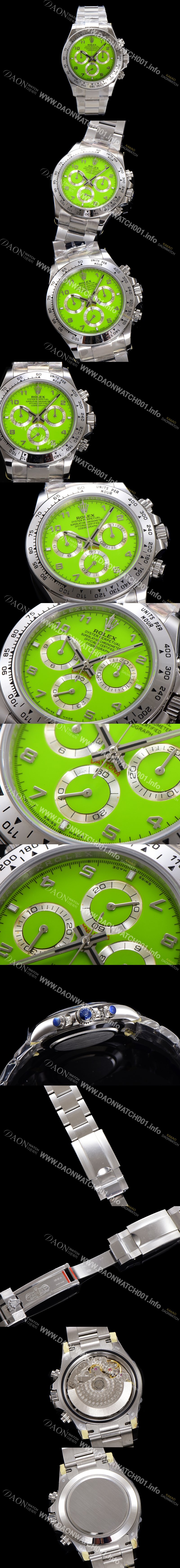 레플리카 [로렉스] 남성용 코스모그래프 데이토나 40mm 크로노그래프 7750 오토매틱 무브먼트 그린 다이얼 rol5337