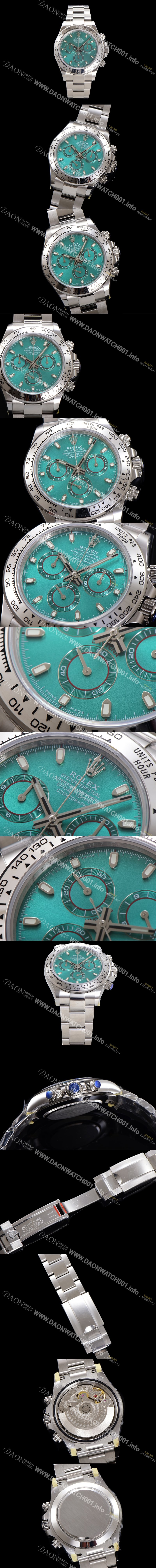 레플리카 [로렉스] 남성용 코스모그래프 데이토나 40mm 크로노그래프 7750 오토매틱 무브먼트 그린 다이얼 rol5338