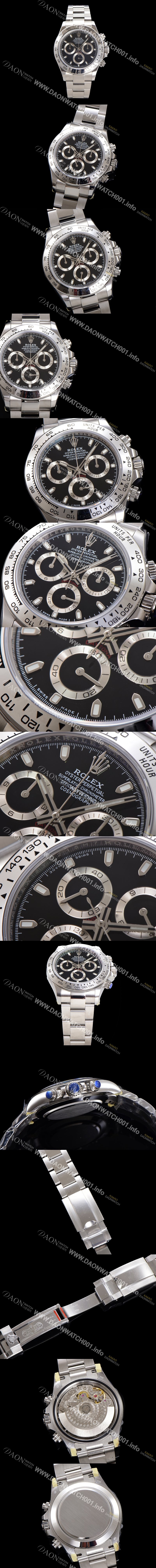 레플리카 [로렉스] 남성용 코스모그래프 데이토나 116520-78590 오이스터 퍼페추얼 40mm 크로노그래프 7750 오토매틱 무브먼트 블랙 다이얼 rol5340