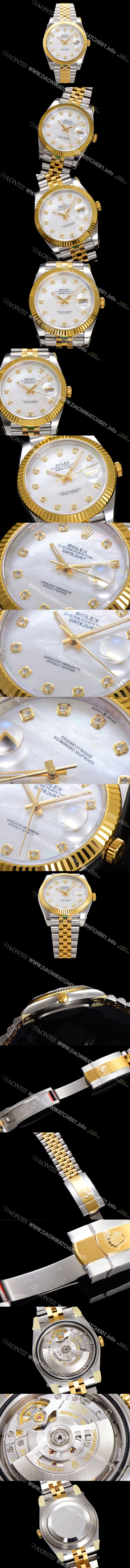 레플리카 [로렉스] 남성용 데이저스트II m126333 18K 옐로우골드 41mm 오토매틱 Cal.3235 무브먼트 화이트/자개 다이얼 rol5354