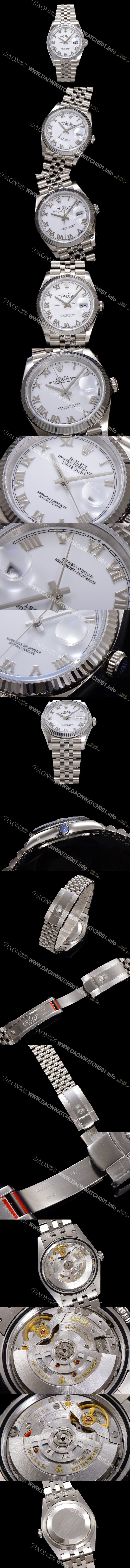 레플리카 [로렉스] 남성용 데이저스트 m126234 로마인덱스 36mm 오토매틱 Cal.3235 무브먼트 화이트 다이얼 rol5357