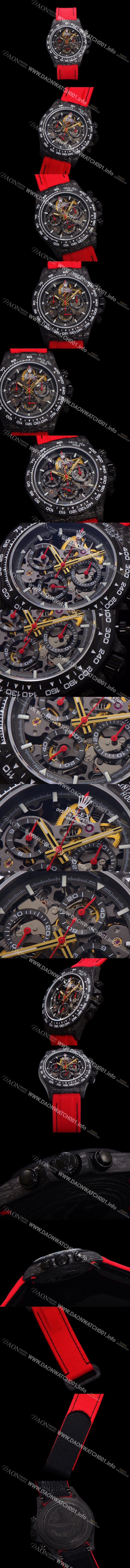 레플리카 [로렉스]남성용 데이토나 포지드카본 40mm 크로노그래프 오토매틱 Cal.4130 무브먼트 스켈레톤 다이얼 rol5368