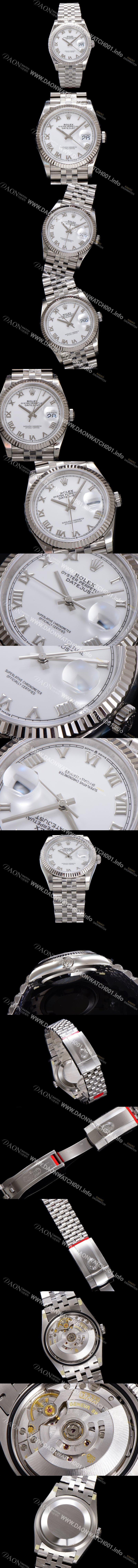 레플리카 [로렉스] 남성용 904L스틸!! 신형 데이저스트 36mm II m126234-0025 오토매틱 Cal.3235 무브먼트 로마인덱스 화이트 다이얼 rol5385