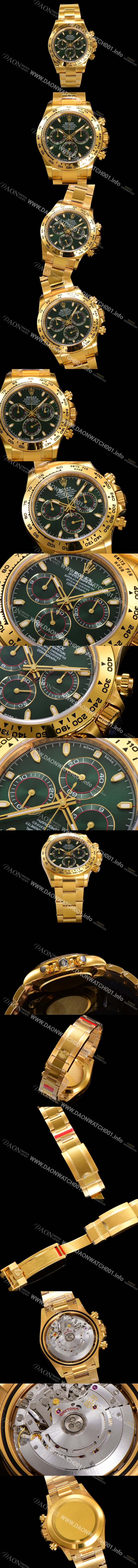 레플리카 [로렉스] 남성용 New 데이토나 헐크 1:1수제공정형 m116508-0013 '존 메이어' 옐로우골드 40mm 오토매틱 Cal.4130 무브먼트 그린 다이얼 rol5386