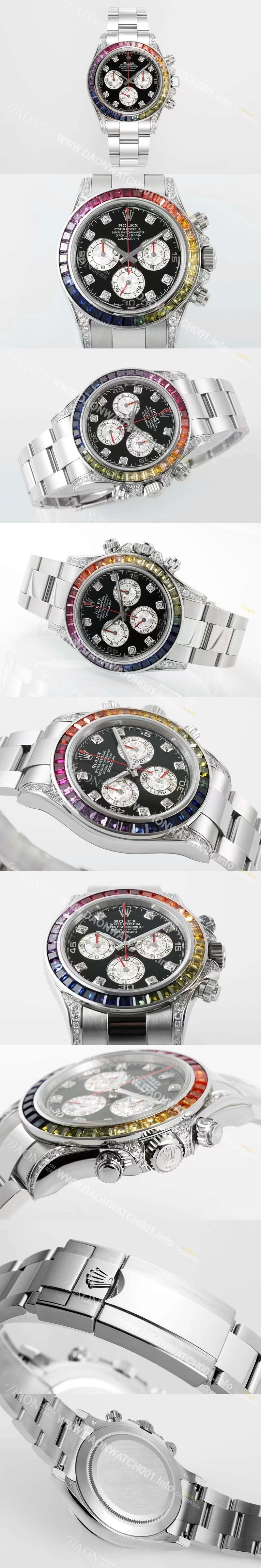 레플리카 [로렉스] 남성용 데이토나 레인보우 116599 RBOW 크로노그래프 40mm 오토매틱 Cal.4130타입 블랙 다이얼 rol5434