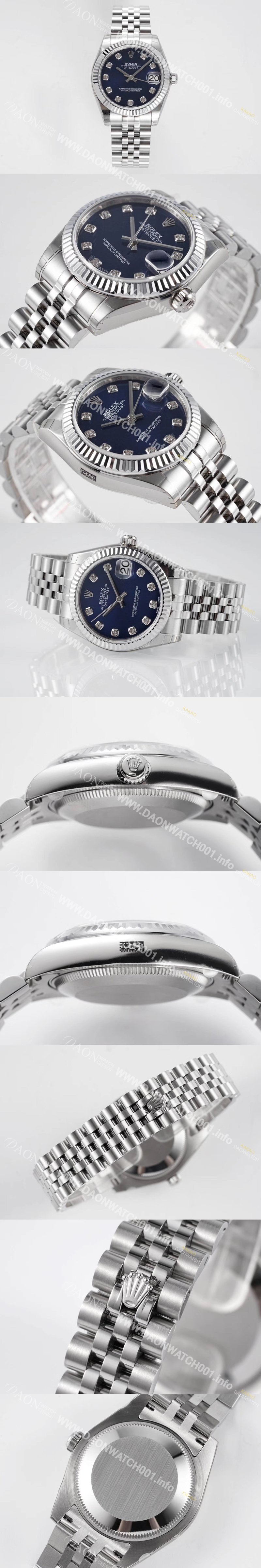 레플리카 [로렉스] 여성용 데이져스트 178274 플루티드 31mm 쥬빌레 오토매틱 2236타입 블루 다이얼 rol5437