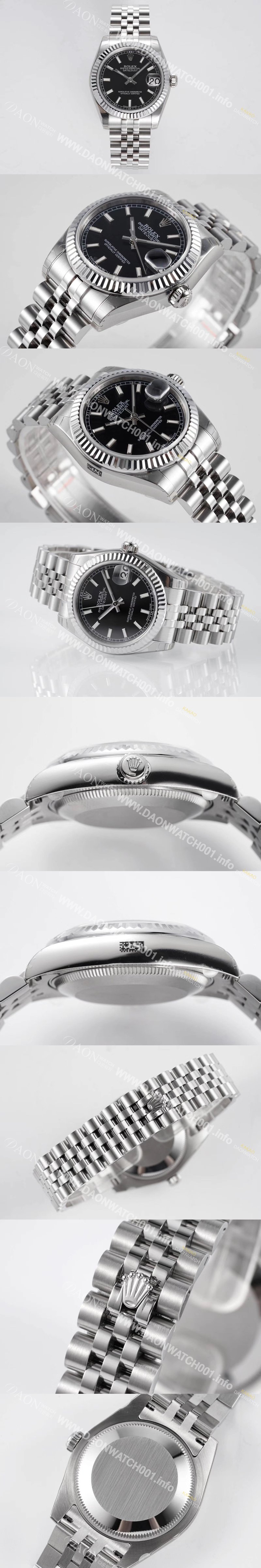 레플리카 [로렉스] 여성용 데이져스트 178274 플루티드 31mm 쥬빌레 오토매틱 2236타입 블랙 다이얼 rol5439