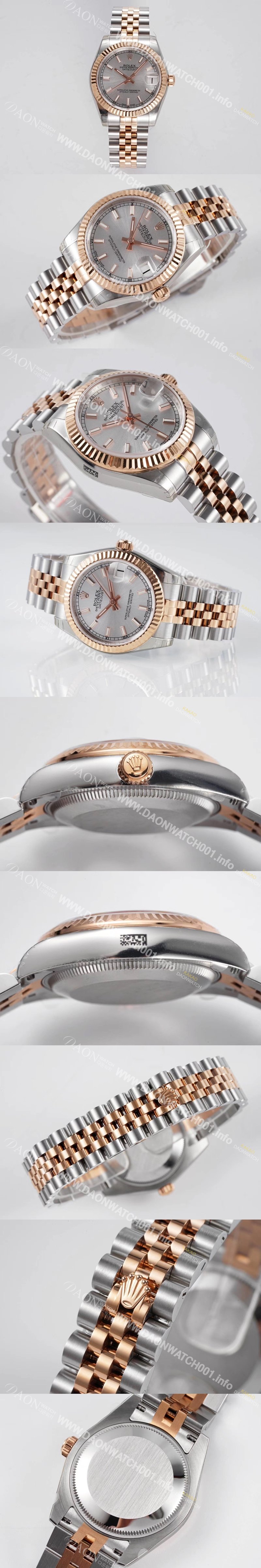 레플리카 [로렉스] 여성용 데이져스트 178271 플루티드 18k 로즈골드 31mm 쥬빌레 오토매틱 2236타입 실버 다이얼 rol5446