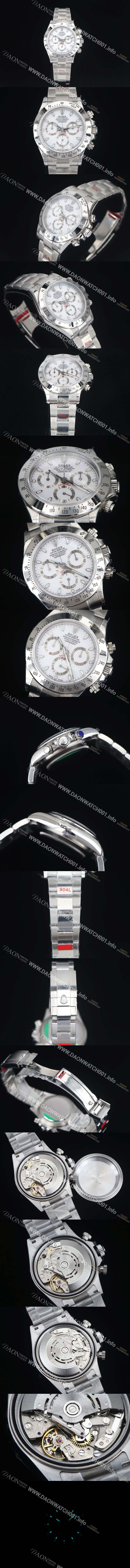 레플리카 [로렉스] 남성용 904L스틸!! 데이토나 116520 오이스터 40미리 오토매틱 7750 타입 화이트다이얼 ROL72580