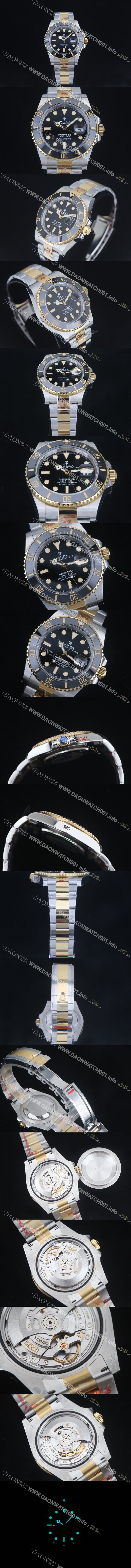 레플리카 [로렉스] 남성용 신형 서브마리너 m126613ln 18k옐로우골드 도금 콤비 41mm 블랙 다이얼 Cal.3235 오토매틱 무브먼트 ROL91914